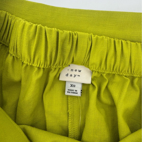 A New Day Lime Green Women's XS Tie Mini a-Line Skirt NWT - Picture 4 of 8